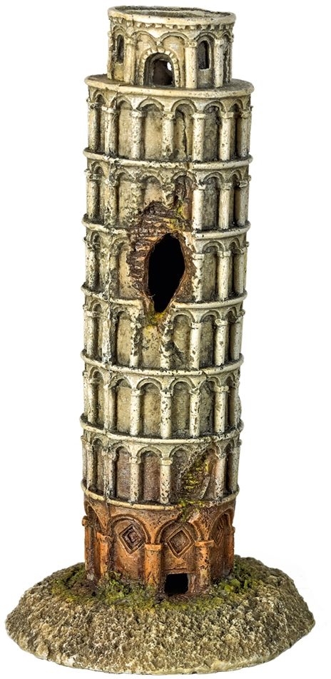 Levně Akvarijní dekorace Šikmá Věž V Pise 9 x 9 x 17,7 cm