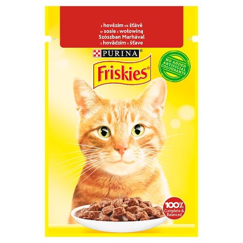 Levně Friskies Cat hovězí ve šťávě 85 g