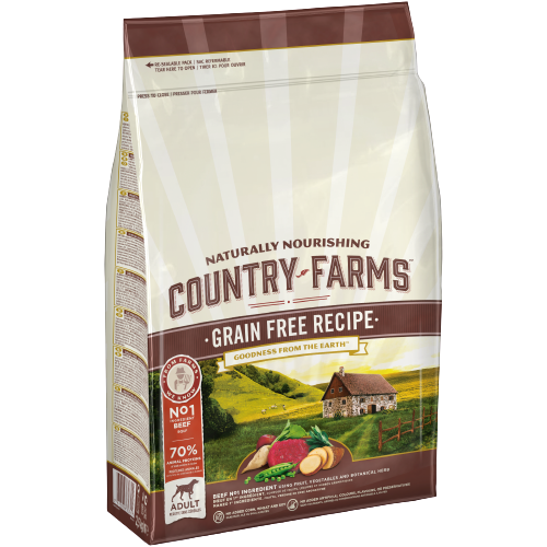 Levně Country farms grain free adult dog hovězí 2,5kg