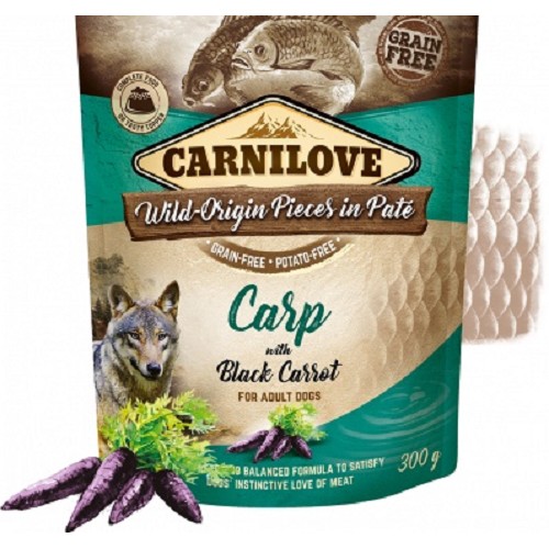 Levně Carnilove dog pouch paté carp with black carrot 300g