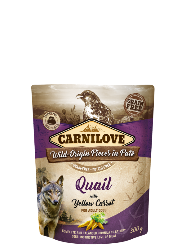 Levně Carnilove dog pouch paté quail with yellow carrot 300g