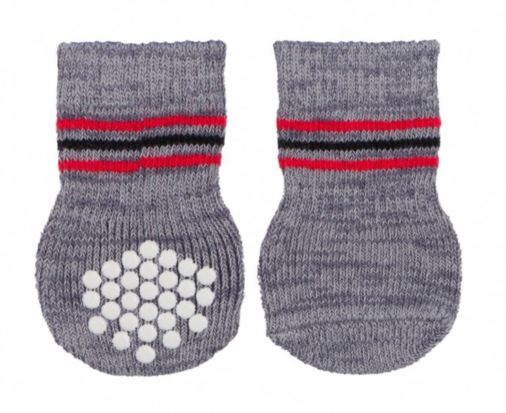 Levně Protiskluzové šedé ponožky, 2 ks pro psy L-XL