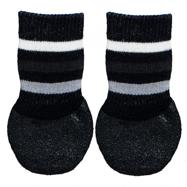 Levně Protiskluzové ponožky černé S-M, 2 ks pro psy bavlna/lycra