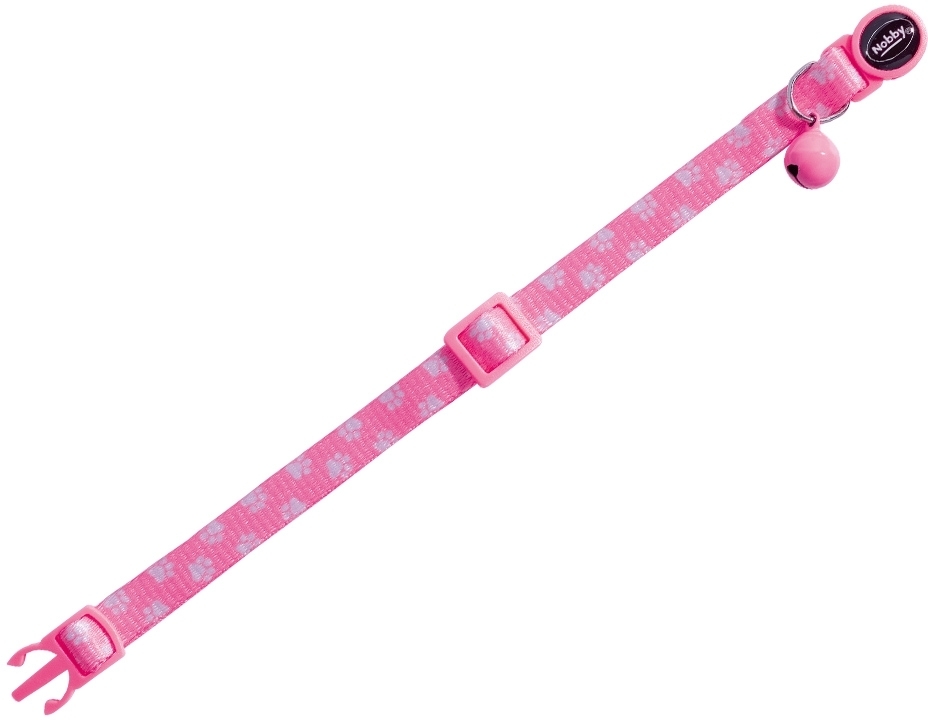 Obojek s rolničkou pro kočky růžový