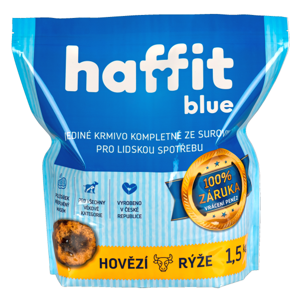 Levně HAFFIT BLUE hovězí s rýží Velikost balení: 1,5kg