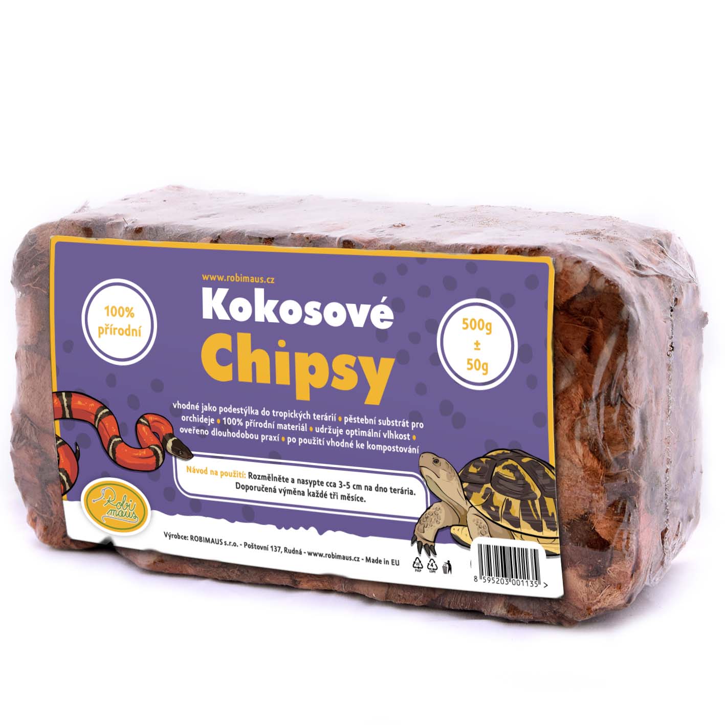 Levně Robimaus Kokosové chipsy briketa 500g/3l