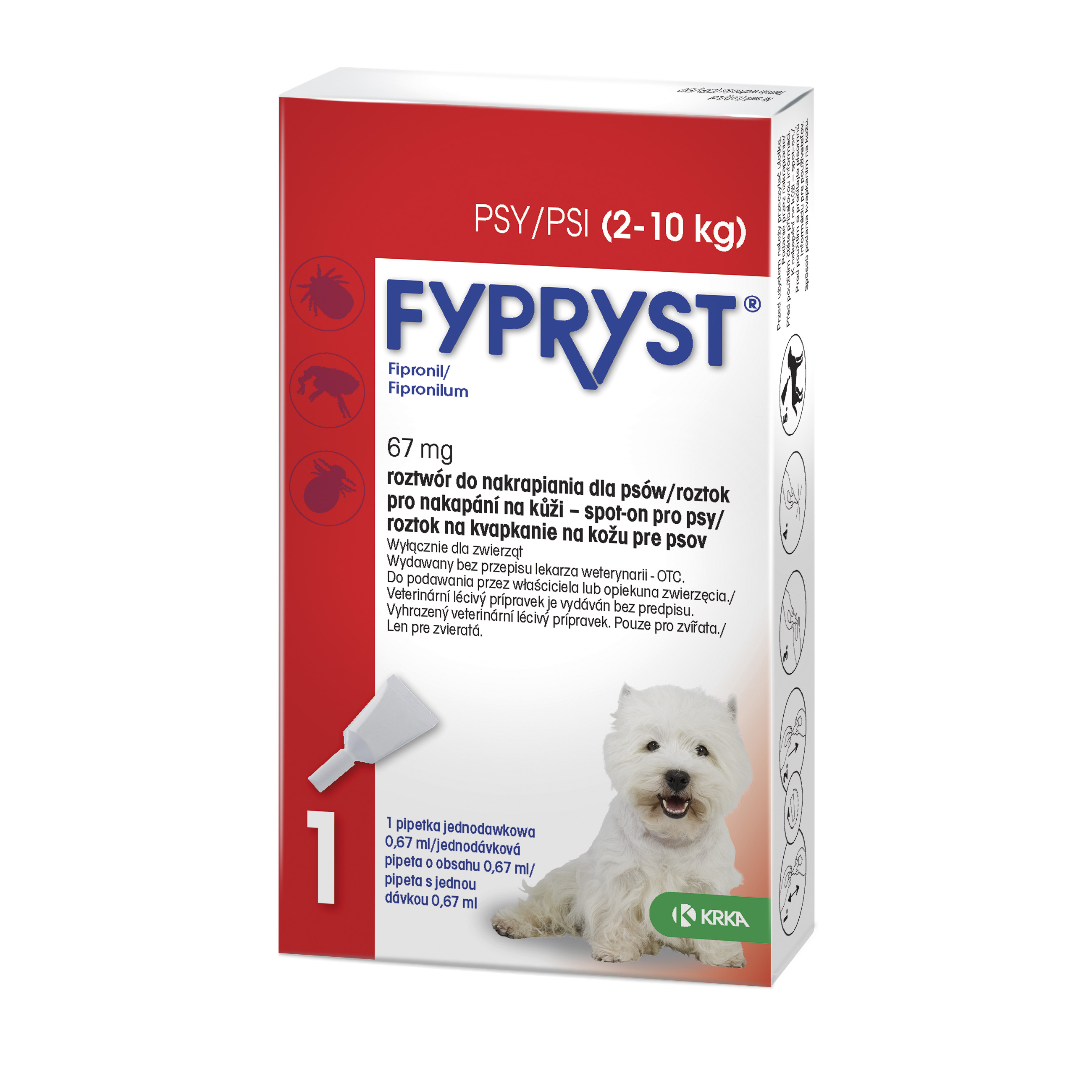 Levně Fypryst Spot-on Dog S sol 1x0,67ml (2-10kg)