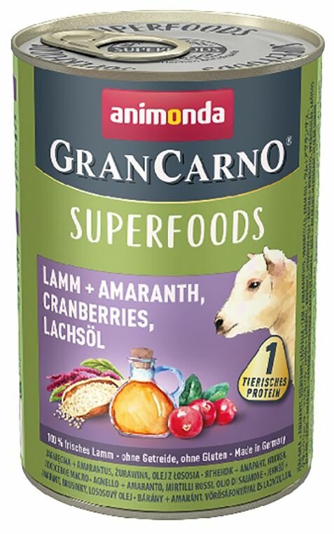 Levně Konzerva Animonda GranCarno Superfoods jehněčí a brusinky 400 g