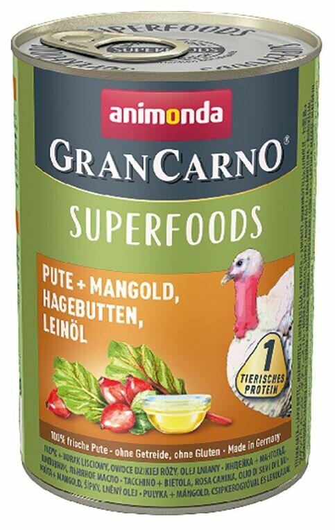 Levně Konzerva Animonda GranCarno Superfoods krůta a lněný olej 400 g