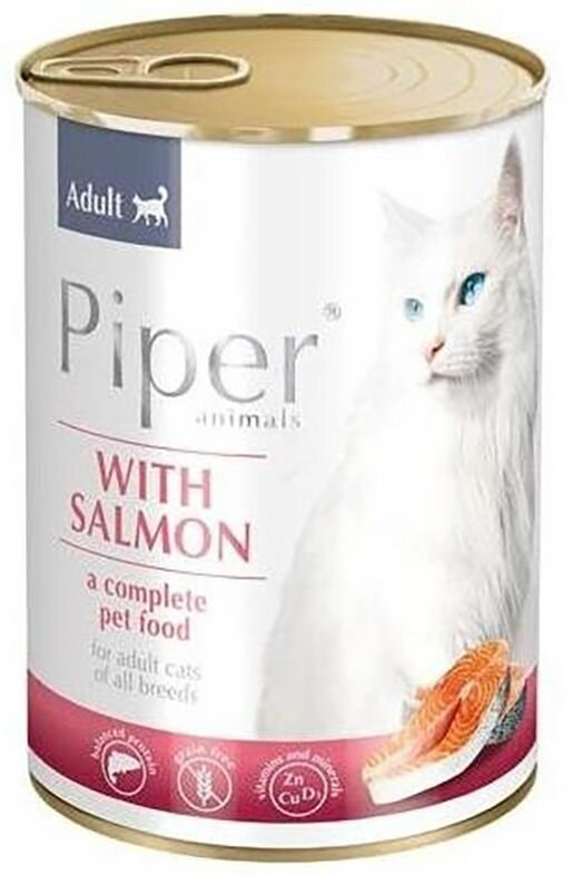 PIPER CAT konzerva pro kočky, s lososem 400g