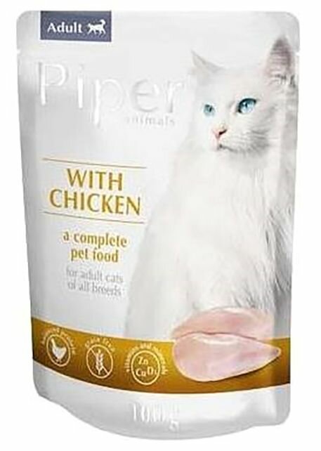 PIPER CAT kapsička pro kočky, kuřecí 100g