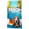 Pochoutka Rasco Premium buvolí kůže obalená kuřecím, uzel 15cm 80g
