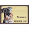 Výstražná cedule: Knírač II habeo.cz tabulka na plot pozor pes nevstupuj plechová habeo.cz