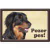 Výstražná cedule: Hovawart I habeo.cz tabule plechová pozor pes na plot