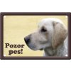 Výstražná cedule: Labradorský retrívr I tabulka pozor pes kovová na plot habeo.cz