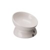 Zvýšená ergonomická keramická miska, 0.15 l/ø 13 cm, bílá