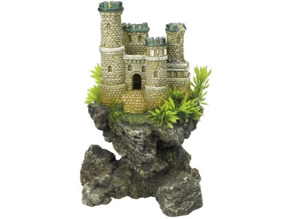 104827 akvarijni dekorace hrad na skale 12 5 x 10 5 x 19 cm