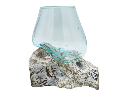 128049 sklenena dekorace na vymyvanem dreve mala