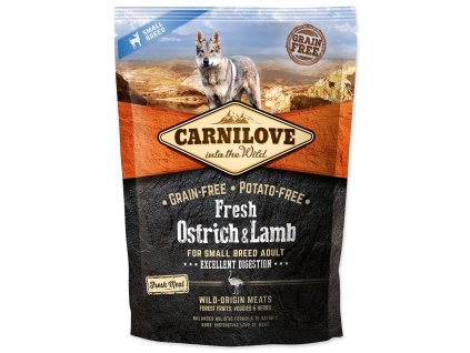 135898 krmivo carnilove dog small breed fresh ostrich lamb 1 5kg