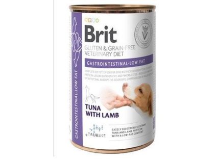 138016 brit veterinary diet dog gluten grain free gastrointestinal low fat tuna with lamb 400 g