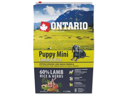 23633 3 krmivo ontario puppy mini lamb rice 2 25kg