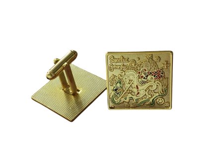 Manžetové knoflíčky se svatým Jiřím a drakem (zlatá varianta)