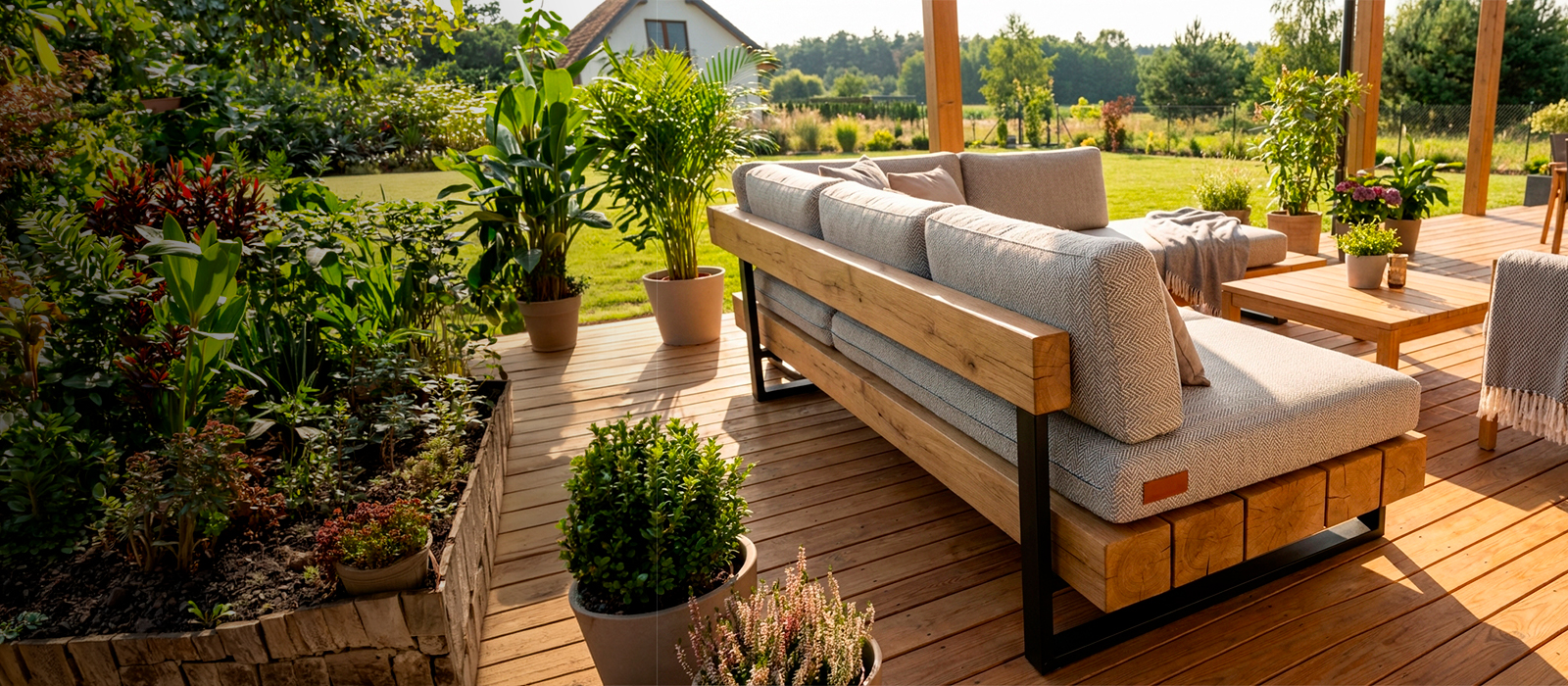 Zahradní pohovka pod stříšku