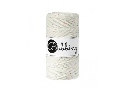 Macrame Regular Natural s barevnými nopky (Rainbow dust)
