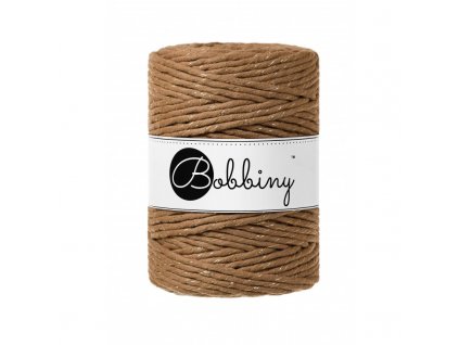 Macrame XXL Caramel se zlatou nitkou
