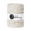 Macrame 3ply 9mm natural se zlatou nitkou