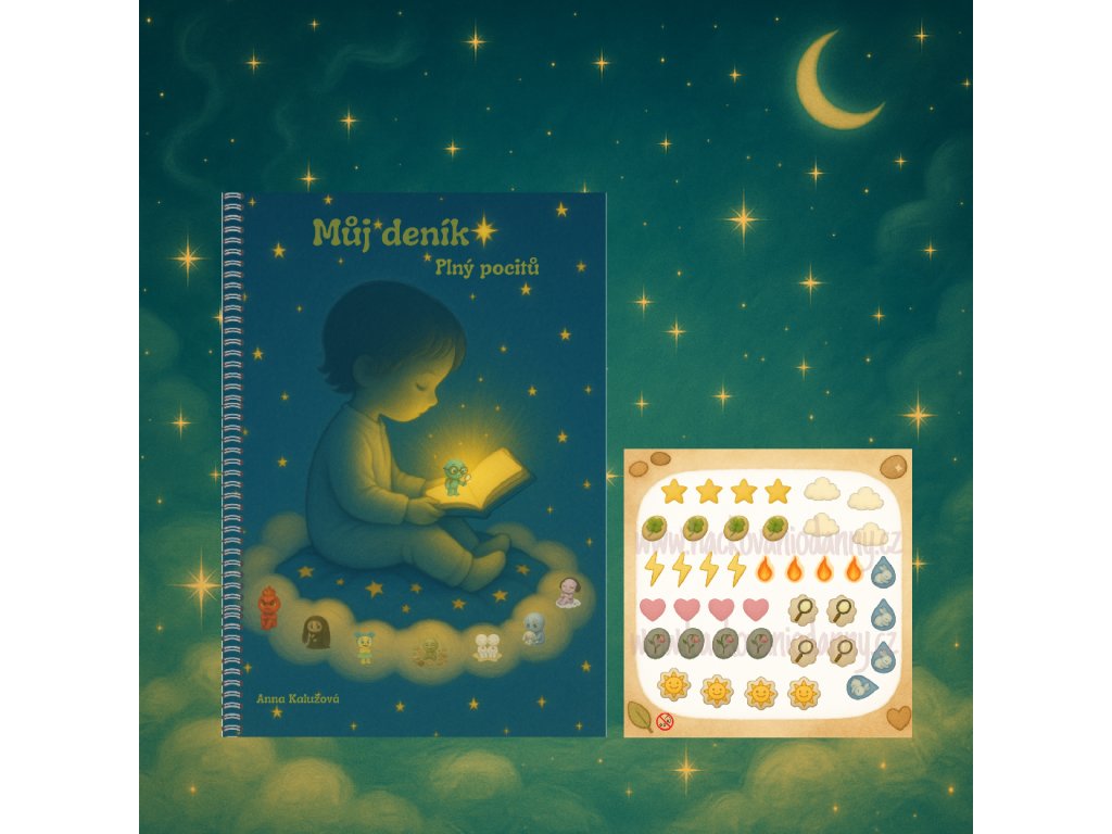 Můj deník plný pocitů+ platíčko samolepek „kamínků“