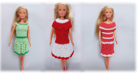 Háčkované šaty na panenku