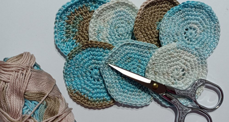 Háčkované odličovací tampony - 6 variant