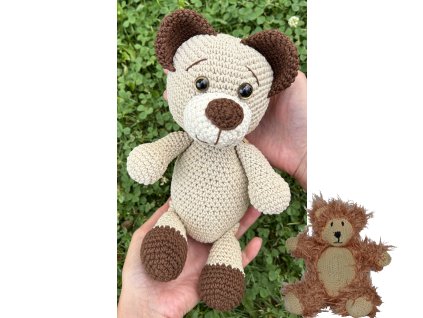 Háčkovaný medvídek CAPPUCCINO - návod v PDF