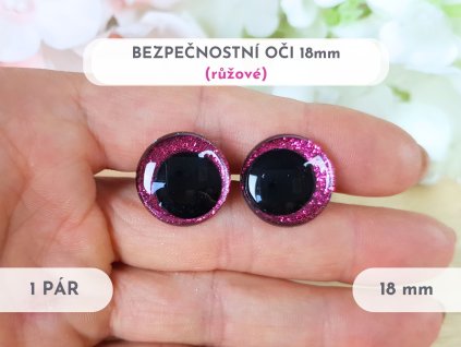 Oči 18mm tm růžové 1