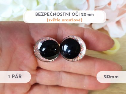 Oči 20mm sv oranžové 1
