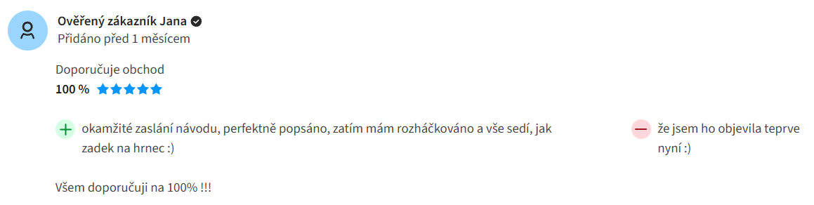 Recenze zákaznice 2