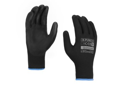 OCHRANNÉ RUKAVICE S PU POVLAKEM X-PUNO BLACK