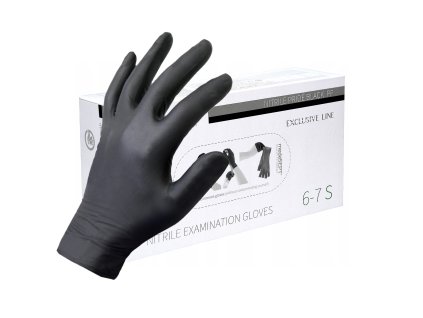 NITRILOVÉ DIAGNOSTICKÉ RUKAVICE ČERNÉ 100 KS