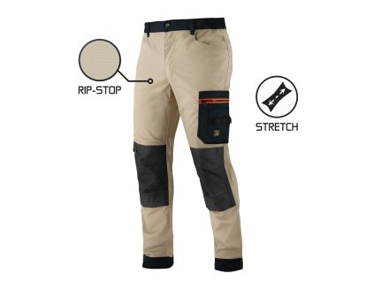 KALHOTY KHAKI  MEGAWORK RIP-STOP strečové