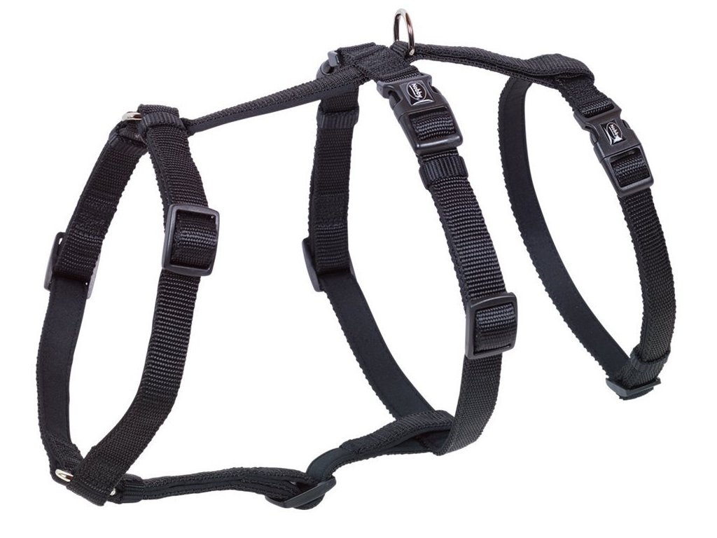 Nastaviteľný bezpečnostný postroj pre psov s odnímateľným bedrovým pásom Nobby Turva L čierna