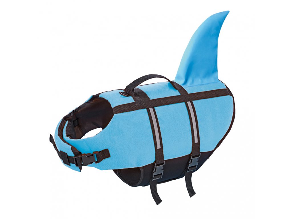 Plávacia vesta pre psy s dĺžkou chrbtu do 30 cm Nobby Sharki S svetlomodrá
