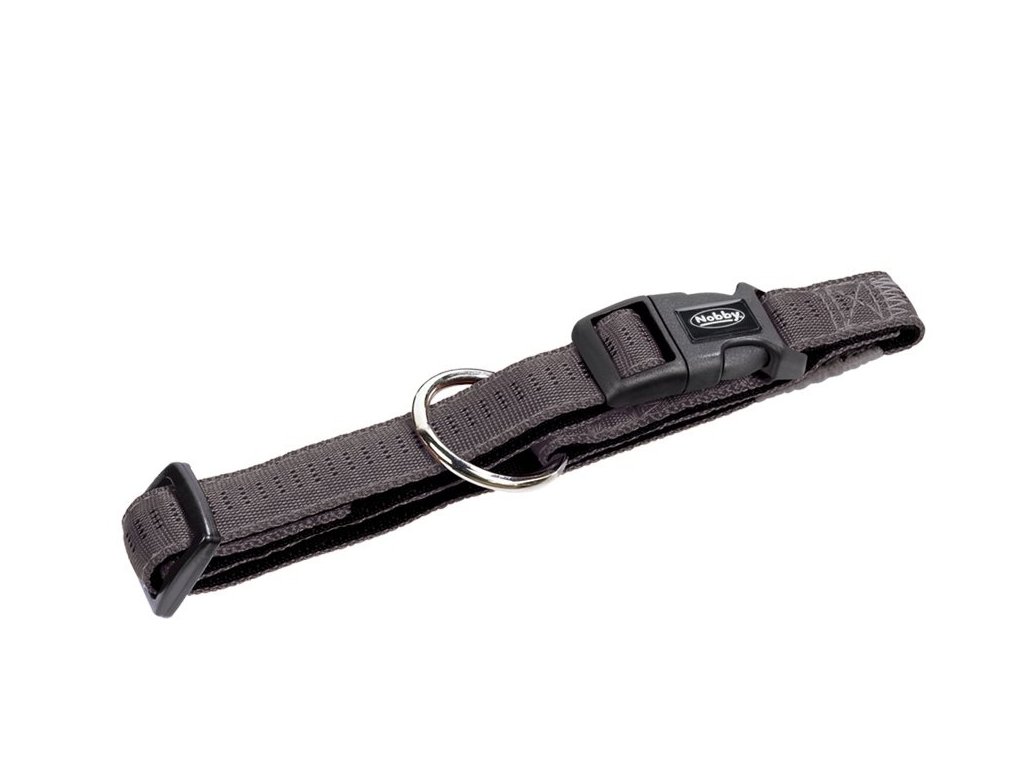 Nylonový obojok pre psa pre obvod krku 25-35cm Nobby Soft Grip XS-S v šedej farbe