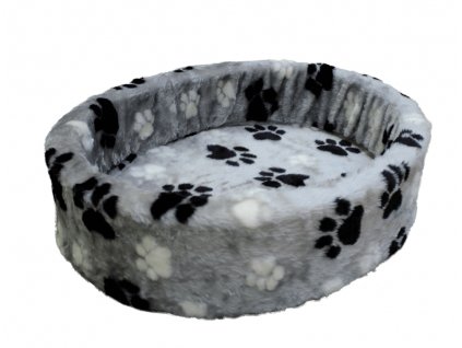 Mäkký plyšový peleh pre psov a mačky so vzorom labiek Nobby Paw sivá 50cm