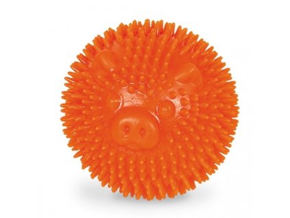 Hračka pre šteniatka Nobby Prasiatko v tvare špicatej lopty z termoplastickej gumy 6,5cm oranžová