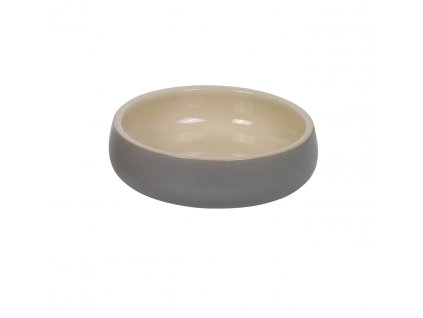 Elegantná keramická miska na vodu a krmivo pre psov a mačky Nobby Soleno 0,35l krémová/sivá