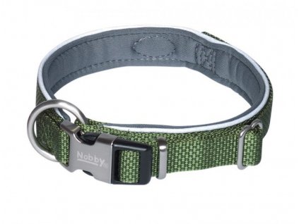 Elegantný obojok pre psy pre obvod krku 54-65 cm Nobby Classic Preno Royal L-XL v zelenej farbe