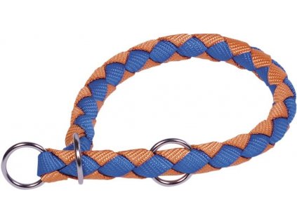 Polosťahovací obojok pre psa z pleteného nylonu CORDA vo veľkosti M-L a svetlomodrej farbe