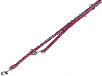 Nastaviteľné pletené nylonové vodítko pre silných psov Nobby Corda L-XL 200cm červená