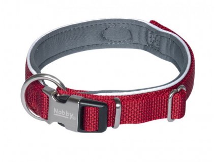 Elegantný obojok pre psy pre obvod krku 54-65 cm Nobby Classic Preno Royal L-XL v červenej farbe